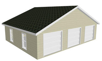 28' x 36' Three Car Garage 